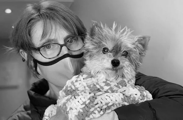 Veterinary team member examining a dog at North Waterloo Veterinary Hospital